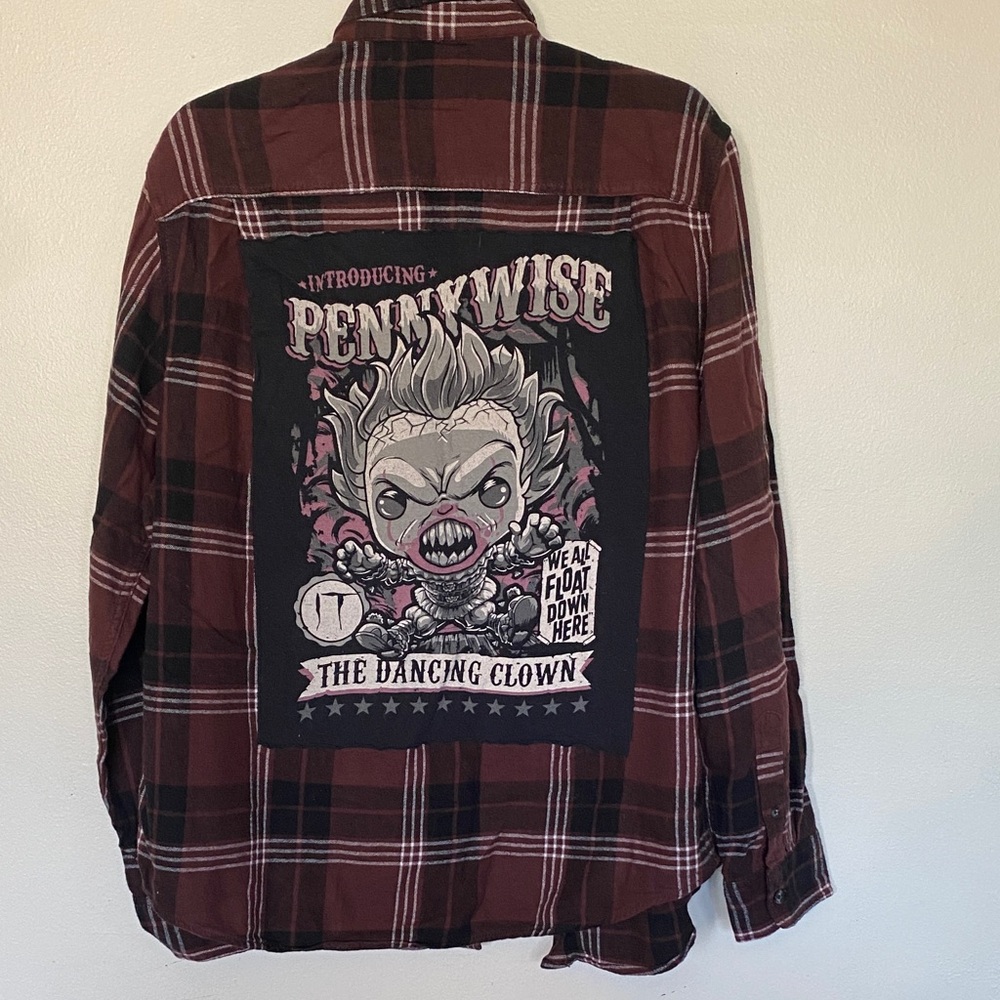 Pennywise Graphic Red Plaid Button-Down Shirt